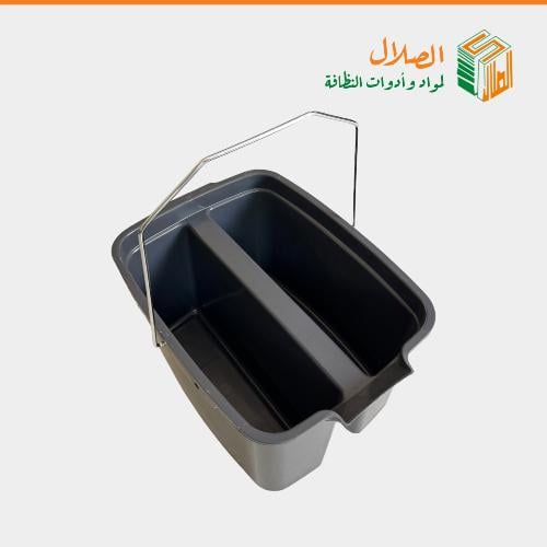 سطل عربة نظافة بلاستيك متعدد الاستخدام قسمين