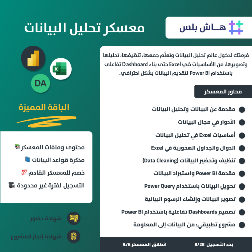 الباقة المميزة - معسكر تحليل البيانات
