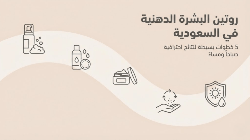 روتين البشرة الدهنية في السعودية - 5 خطوات صباحًا ومساءً بدون تهيّج