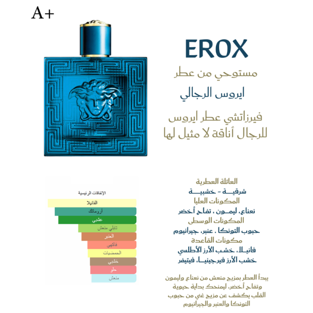 ايروكس عطر بتركيبة فخمة وثبات عالي. مزيج فاخر يناسب كل الأوقات