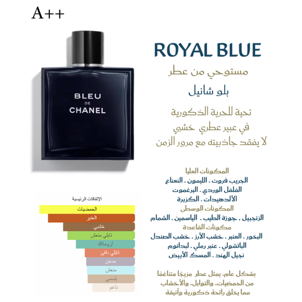احصل الان على عطر رويال بلو رجالي 100 مل من متجر مجالس الكرام للعود