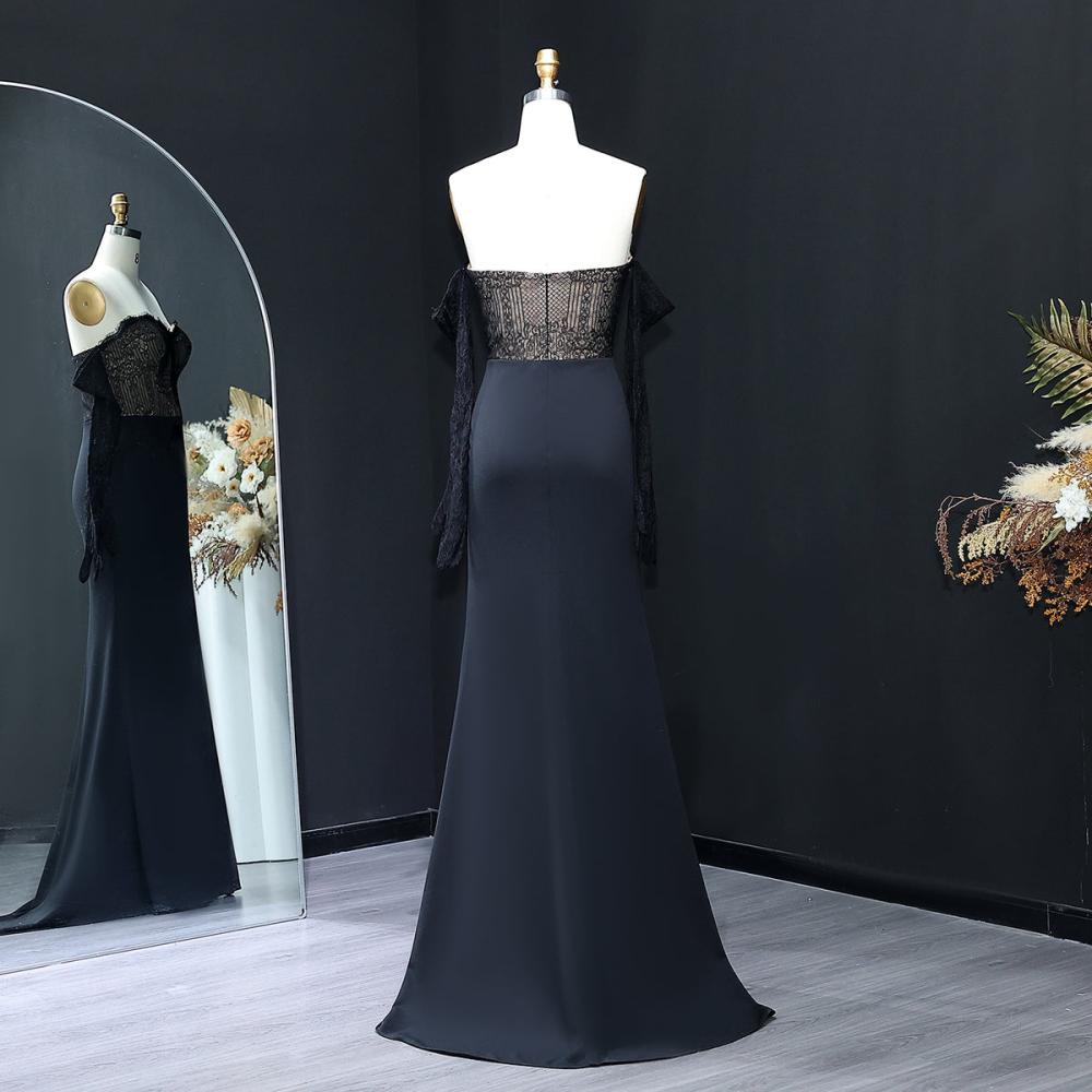 فستان سهره ناعم دانتيل مع اكمام منفصله