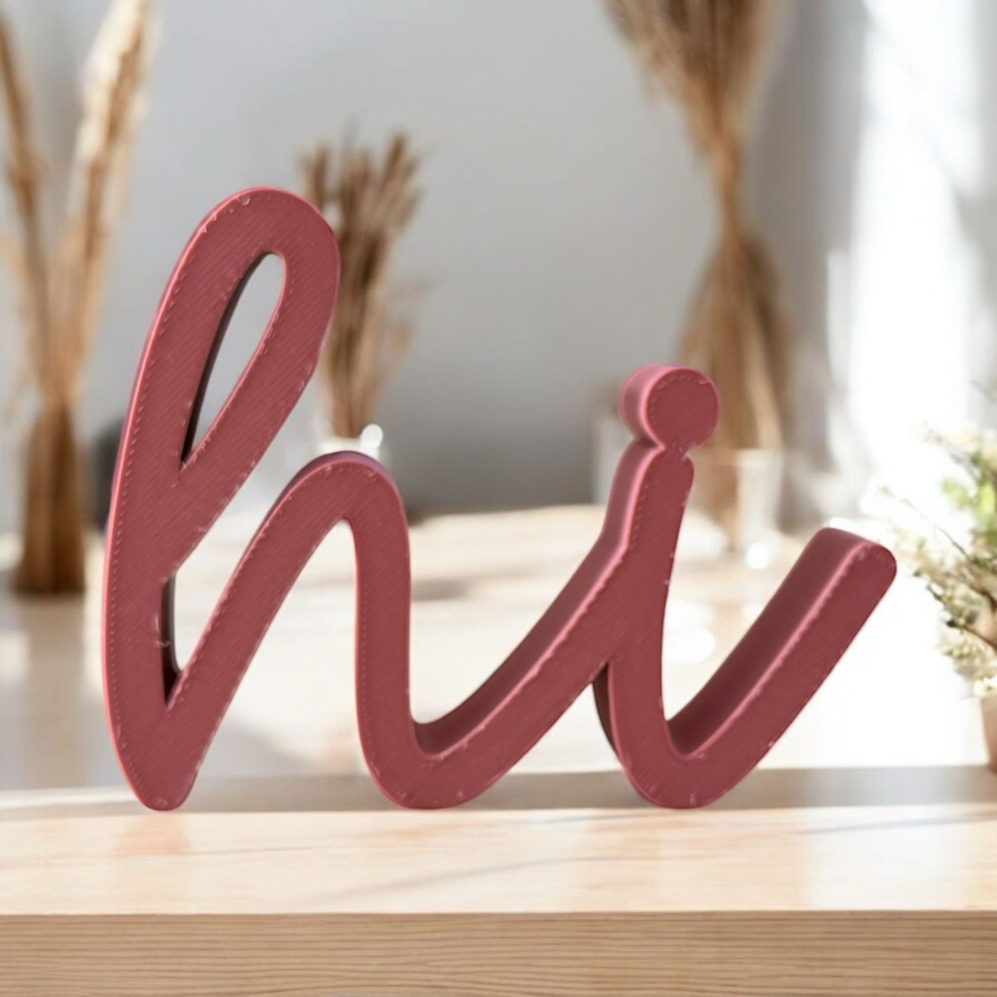 مجسم ديكوري كلمة "هاي" - 3D Printed "Hi" Decor