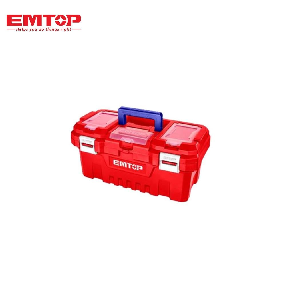 صندوق عدة بلاستيك عالي الجودة 17 إنش من EMTOP – تصميم عملي ومتين