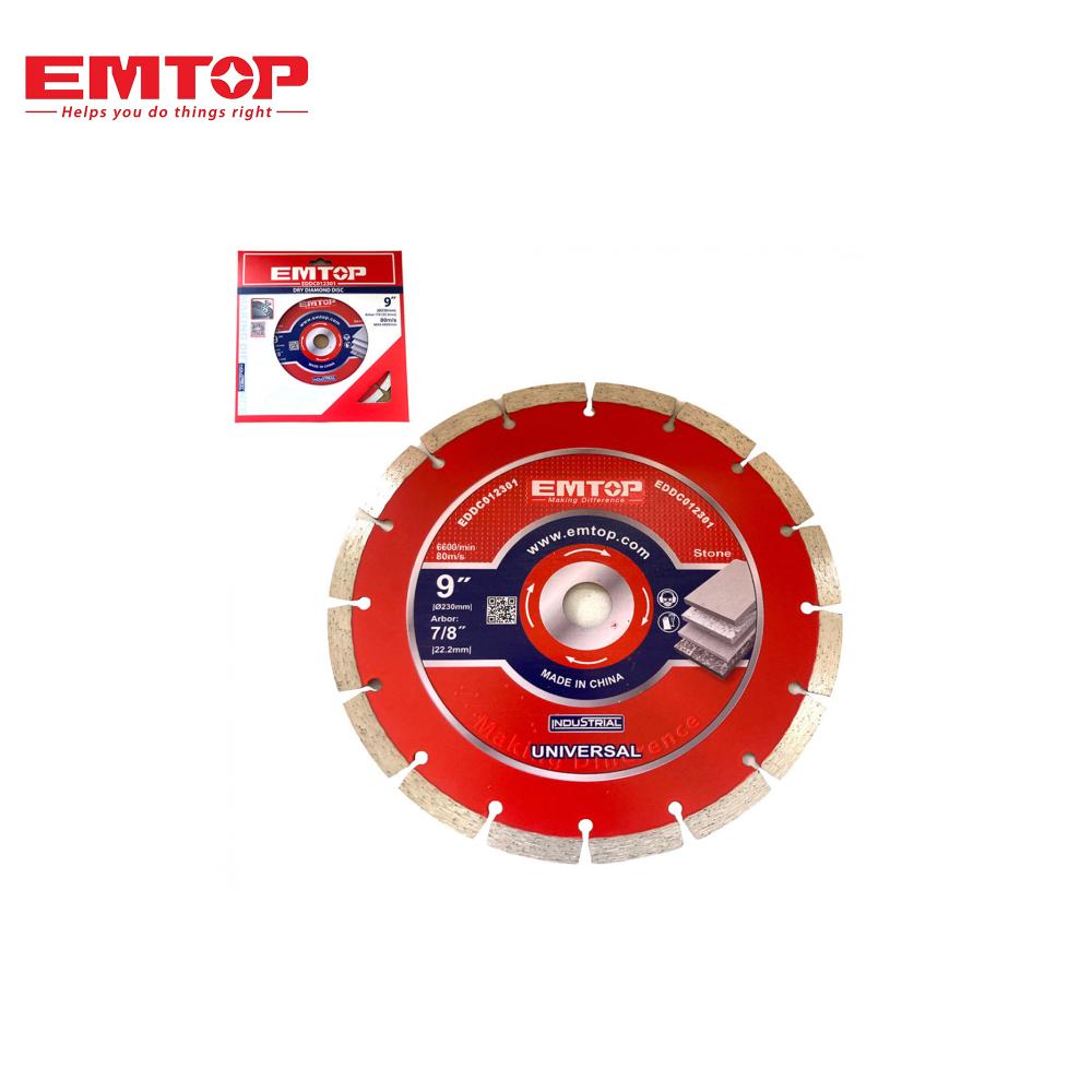"قرص قطع رخام جاف EMTOP – 9 إنش × 22.2 مم | قص دقيق وأداء احترافي"