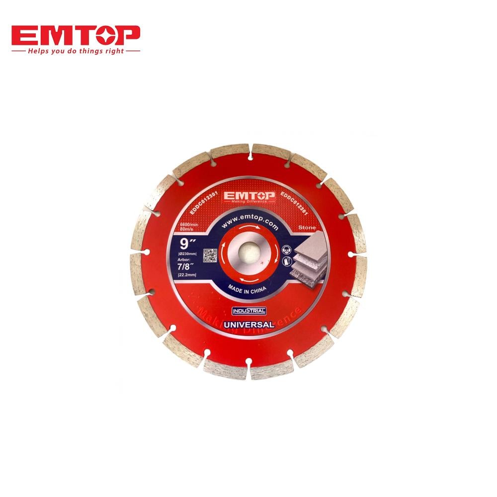 "قرص قطع رخام جاف EMTOP – 9 إنش × 22.2 مم | قص دقيق وأداء احترافي"