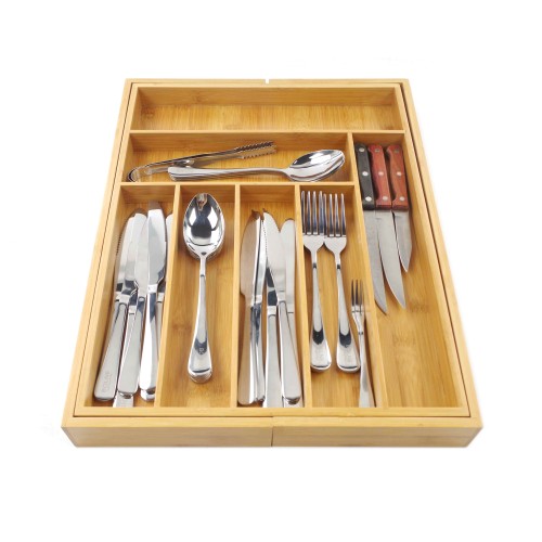 منظم أدوات الطعام المصنوع من الخيزران من يوتنسل