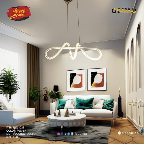 ثريا معلقة LED عصرية فاخرة بتصميم حلزوني وتفاصيل ك...