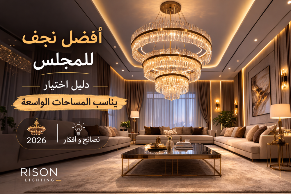 أفضل نجف للمجلس للمساحات الواسعة | نصائح اختيار نجف مودرن 2026