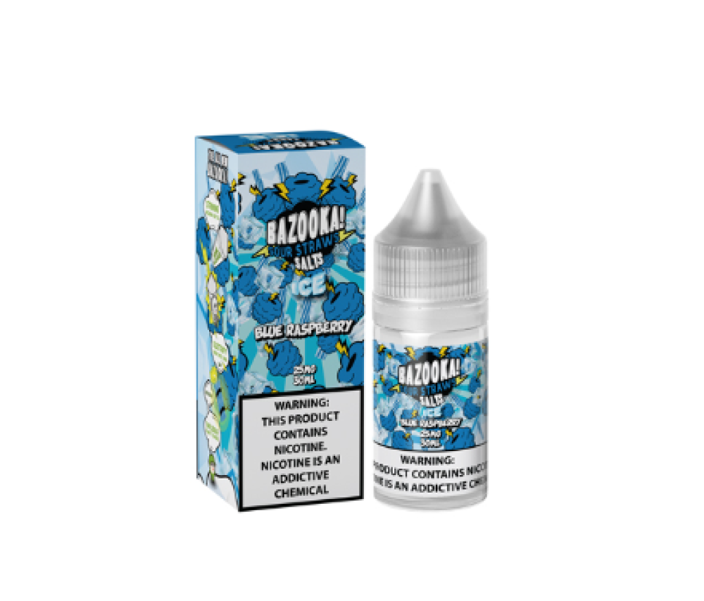 Ergonomics نكهة سولت بازوكا توت ازرق بارد Bazooka Blue Raspberry Ice Sour Straws