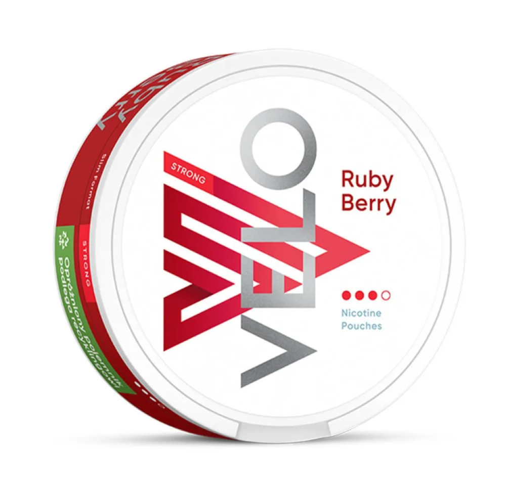 Ergonomics اظرف نيكوتين فيلو روبي بيري فراولة VELO Ruby Berry Strong