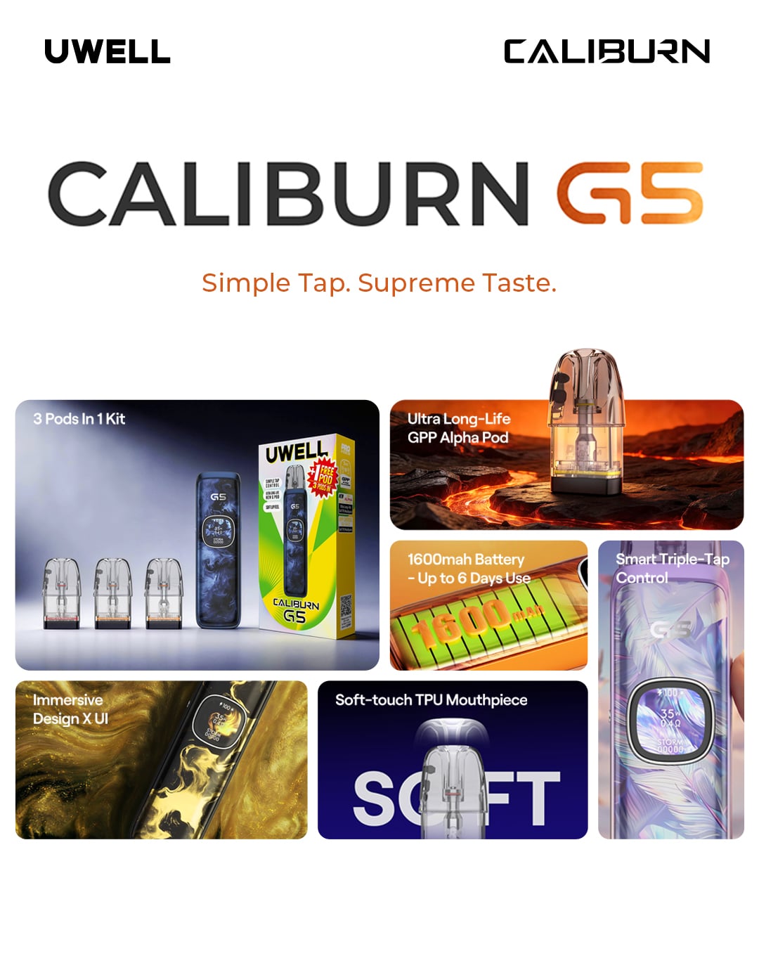 supreme g's juul pods Uwell Caliburn G5 Flavor:Strawberry Kiwi Ice - 20 mg Manufacturer_Elf Bar Zodiac Vape Flavors Geek