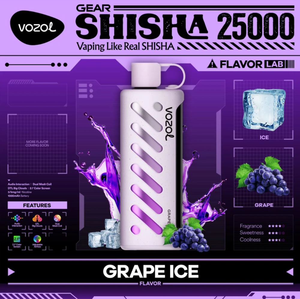 فوزول جير شيشة 25000 موشة VOZOL Gear Shisha 25000 puffs