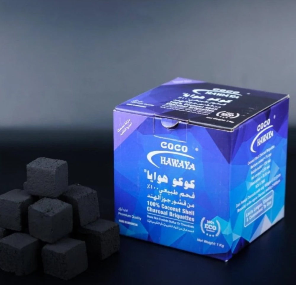 عمر بطارية طويل فحم كوكو هوايا الازرق فحم طبيعي قشور جوز هند COCO HAWAYA