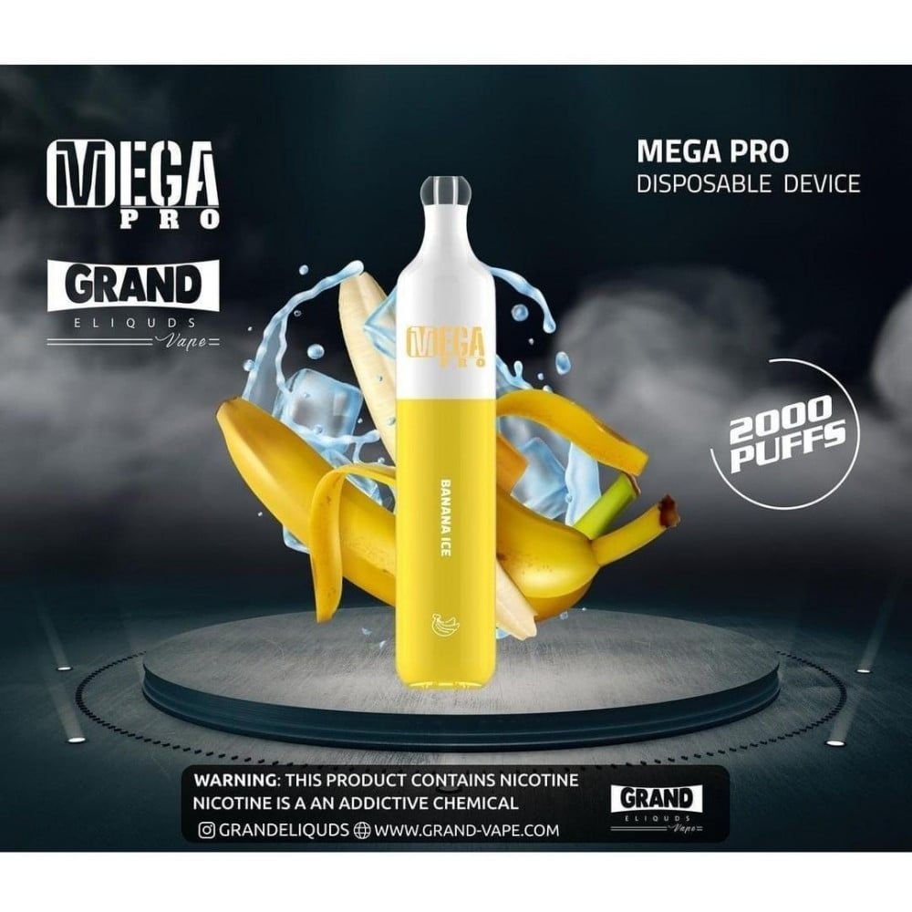 disposable vape 2000 puffs Mega Pro Puff Banana Ice badge1_ Hot Pod Resistance:0.8ohm Lost Mary Pina Colada: