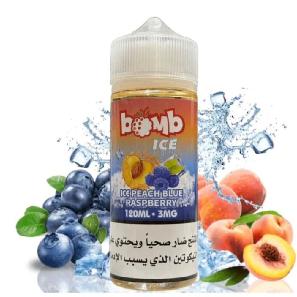 تصميم مريح في اليد نكهة فيب بومب خوخ توت ازرق ايس - Peach Blue Raspberry Ice - 120ML