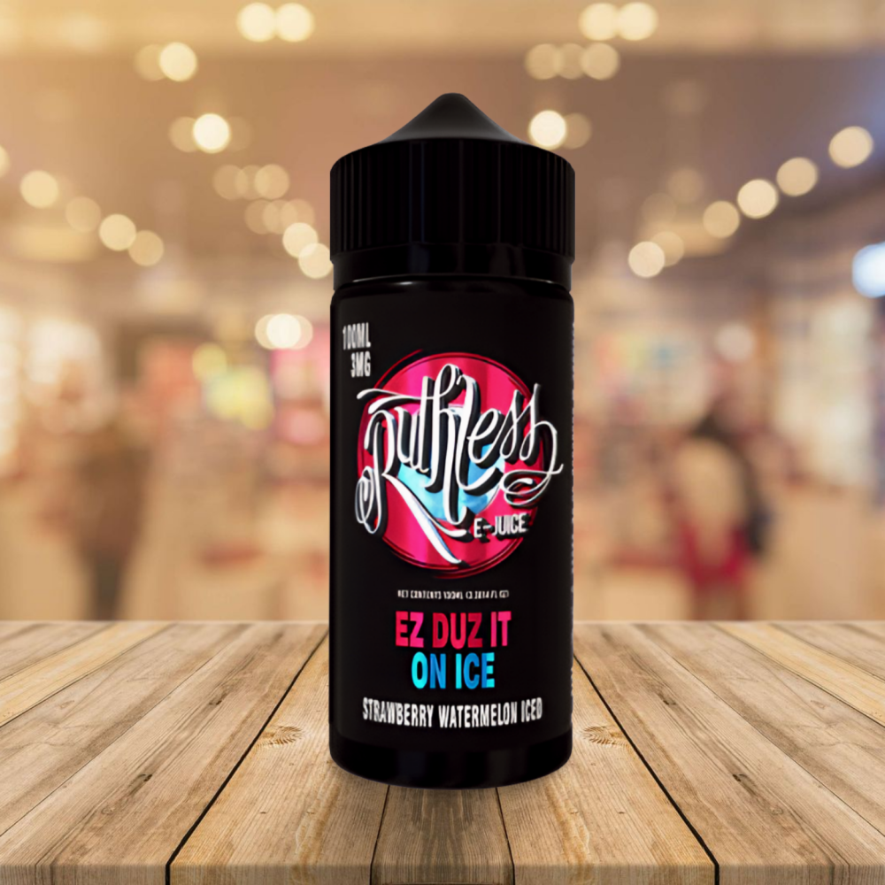 عمر بطارية طويل نكهة فيب روثلس بطيخ فراولة ايس 120 مل Ruthless Ez Duz It ICE