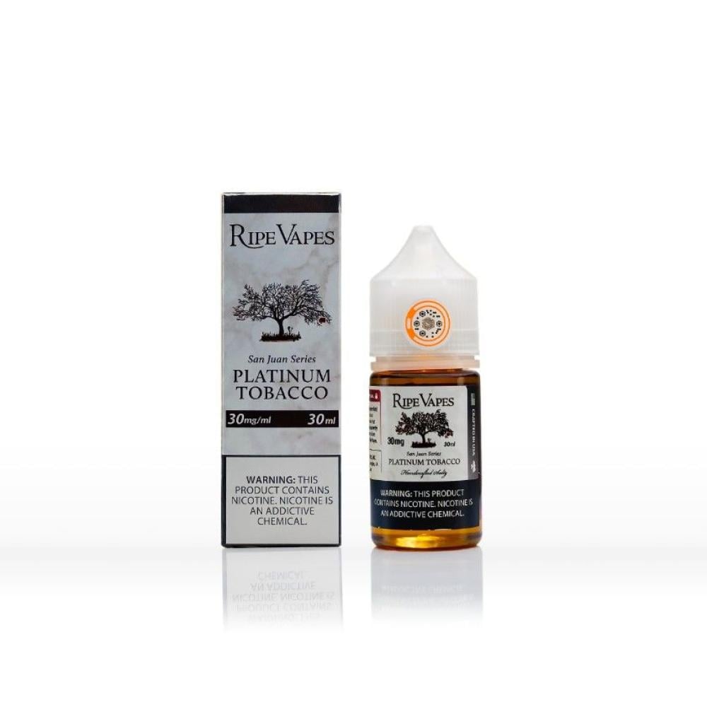 عمر بطارية طويل نكهة بلاتنيوم توباكو من رايب فيب - SAN JUAN PLATINUM TOBACCO Ripe Vapes Salt