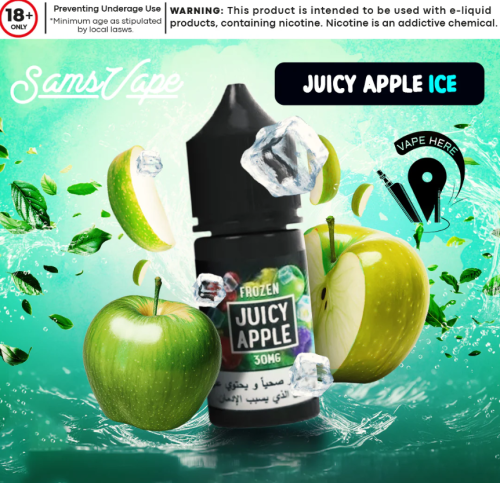 Juicy Apple Frozen Sams Vape Salt - Vape Saudi Arabia - Original Devices  Flavors