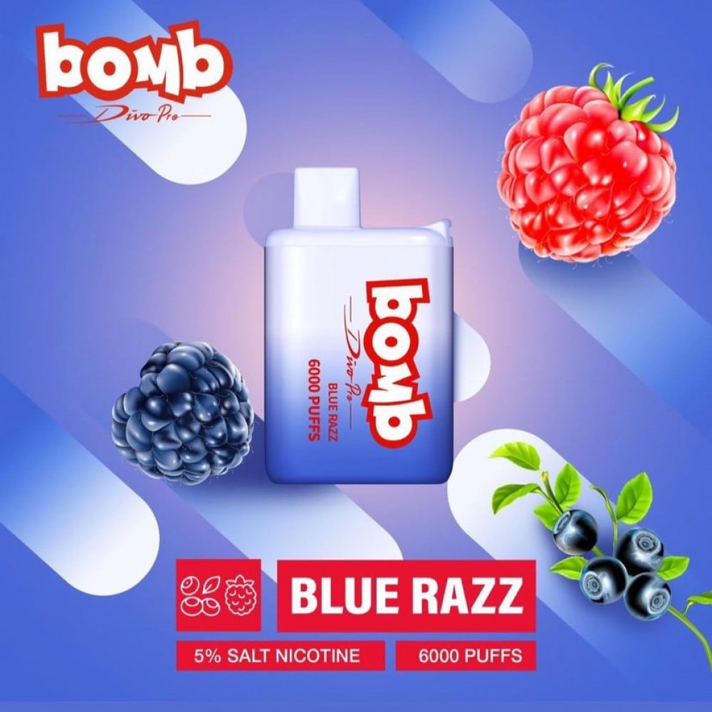 Ergonomics سحبة بومب 6000 بوف بلو راز مكس توت BOMB 6000 PUFF Blue Razz