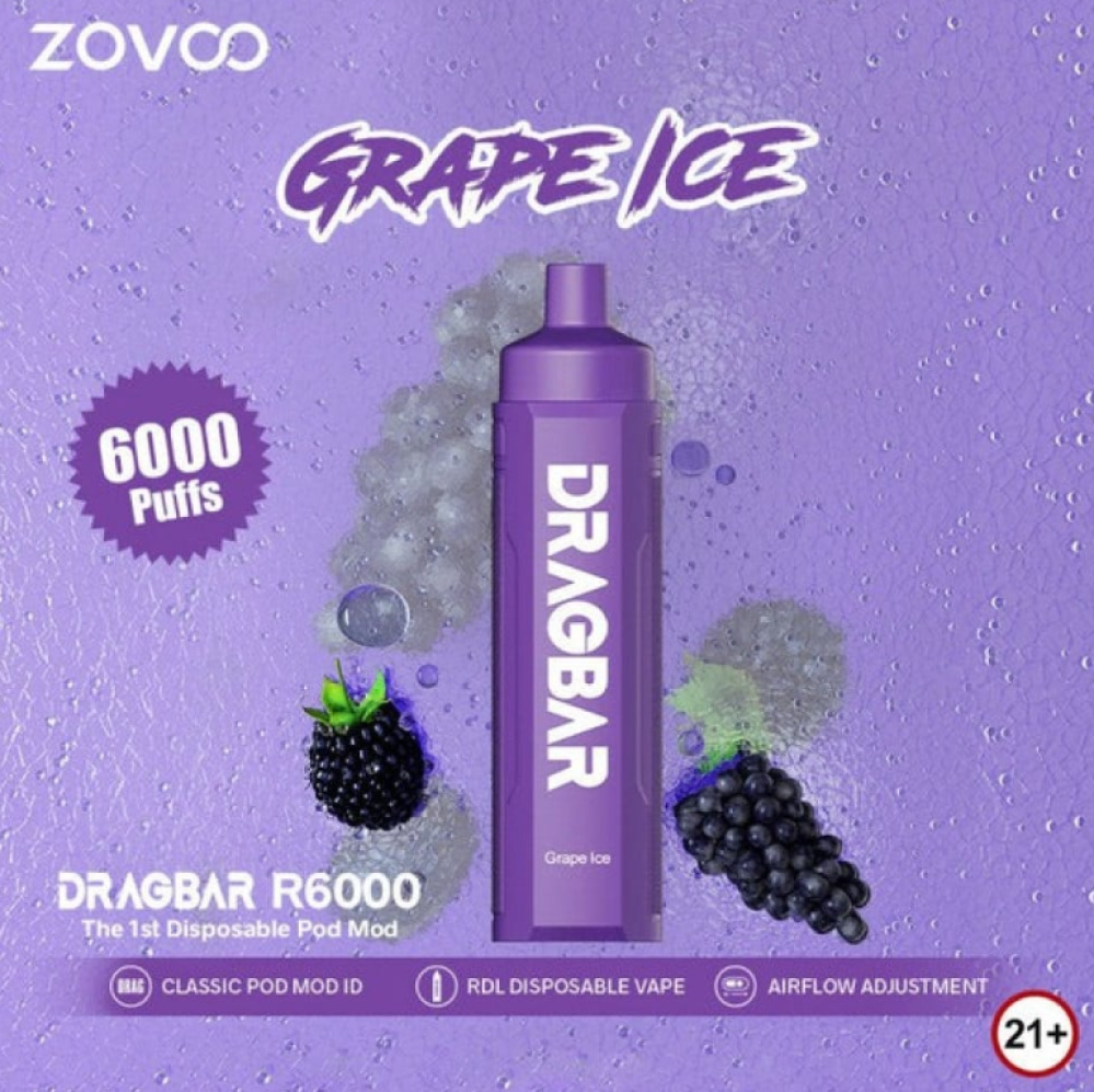 خفيف وسهل الحمل شيشة دراق بار زوفو 6000 سحبة DRAGBAR R6000 PUFFS