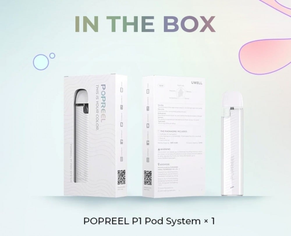 Portable & Lightweight سحبة سيجارة بوبريل بي ون من يو ويل UWELL POPREEL P1 Pod System