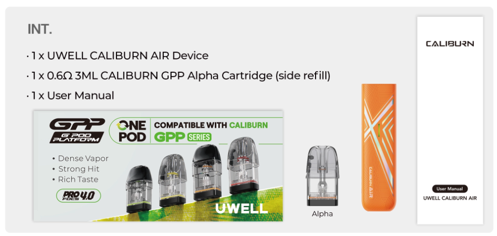 سحبة كاليبرين اير من يو ويل UWELL Caliburn Air - صورة المنتج 2