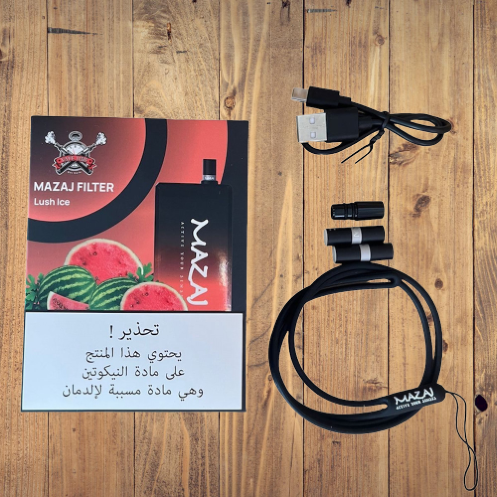 خفيف وسهل الحمل سحبة مزاج فلتر 6500 موشة لوش ايس Mazaj Filter 6500 Puff Lush ICE