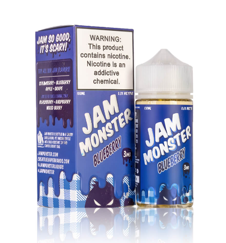 تصميم مريح في اليد نكهة جام مونستر مربى بلوبيري - JAM MONSTER BLUEBERRY - 100ml