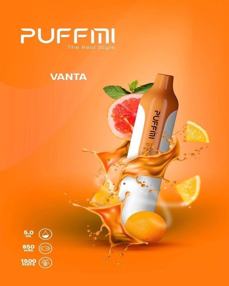 عمر بطارية طويل سحبة بف مي نكهة الفانتا - PUFFMI VANTA 1500 PUFFS