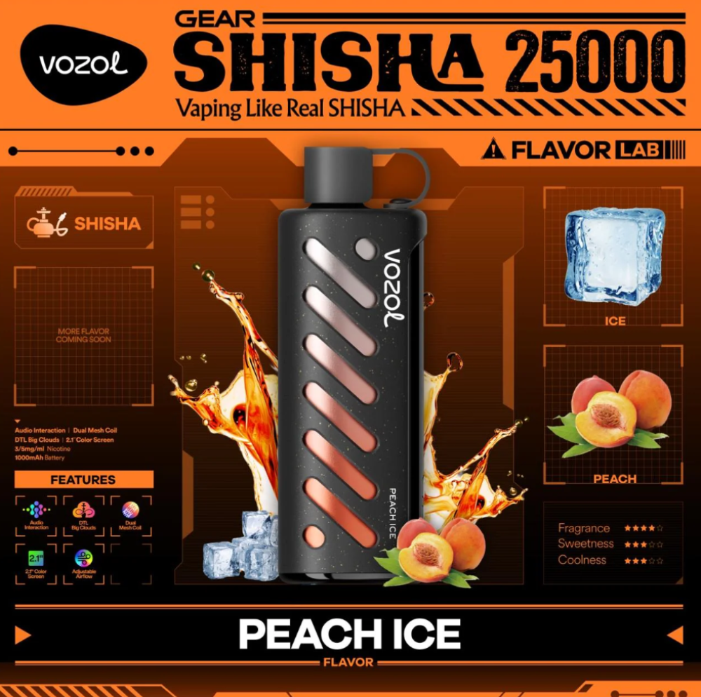 فوزول جير شيشة 25000 موشة VOZOL Gear Shisha 25000 puffs