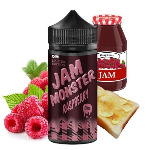 عمر بطارية طويل نكهة جام مونستر مربى توت - JAM MONSTER Raspberry - 100ml