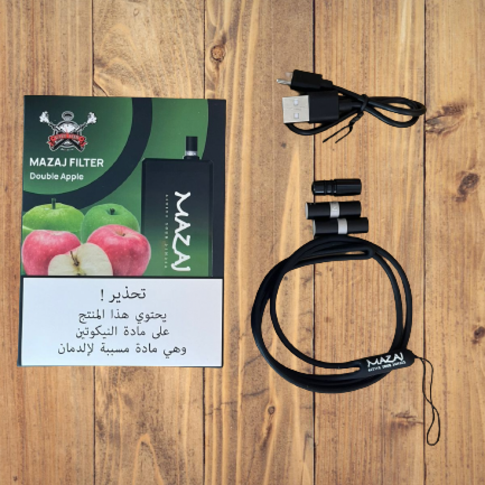 خفيف وسهل الحمل سحبة مزاج فلتر 6500 موشة تفاحتين Mazaj Filter 6500 Puff Double Apple