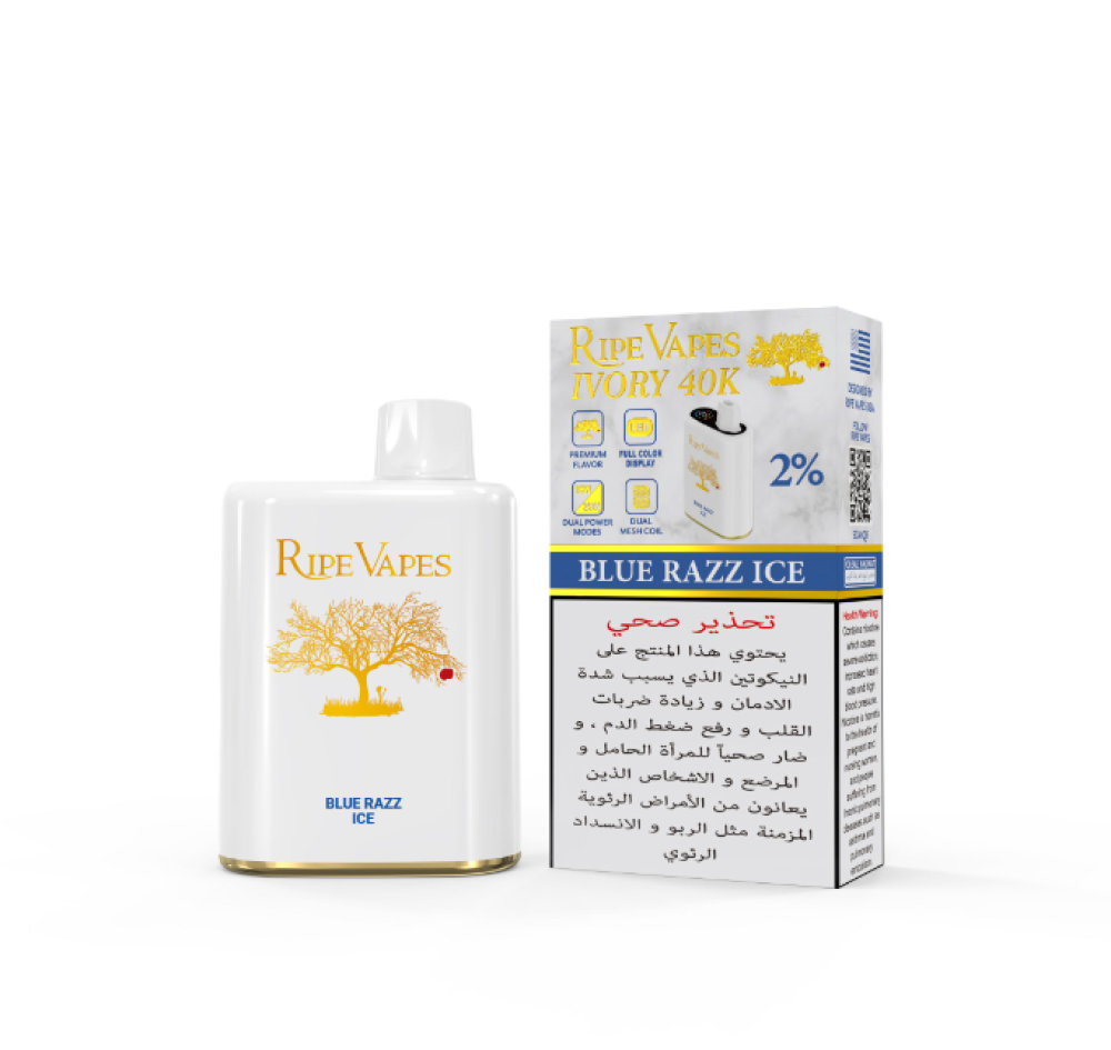 سحبة ايفوري من رايب فيب 40 الف موشة VCT Ripe Vapes IVORY 40K Puff Disp