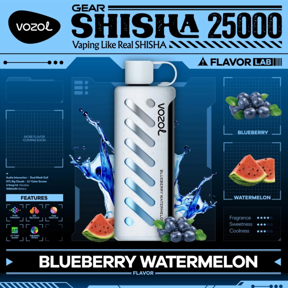 فوزول جير شيشة 25000 موشة VOZOL Gear Shisha 25000 puffs