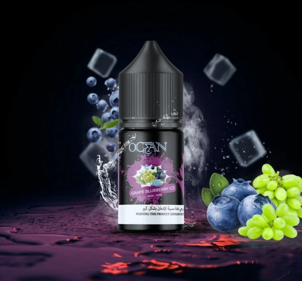 تصميم مريح في اليد نكهة اوشن عنب توت ازرق ايس 20 نيكوتين Ocean Grape Blueberry Ice