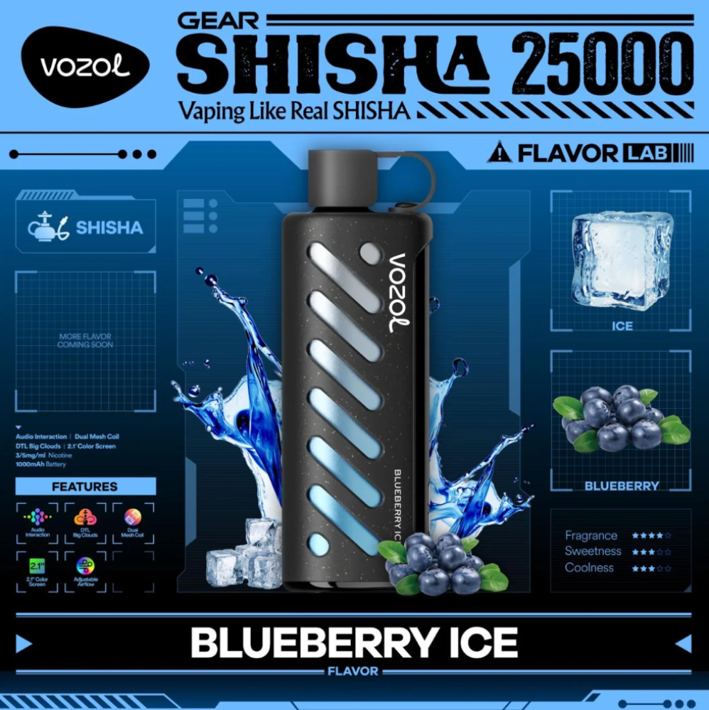 فوزول جير شيشة 25000 موشة VOZOL Gear Shisha 25000 puffs