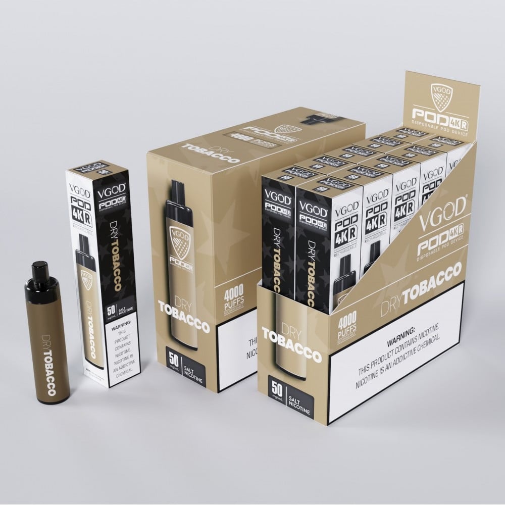 VGOD POD 4K Disposable DRY TOBACCO 4000 PUFFS - Vape Saudi Arabia -  Original Devices Flavors