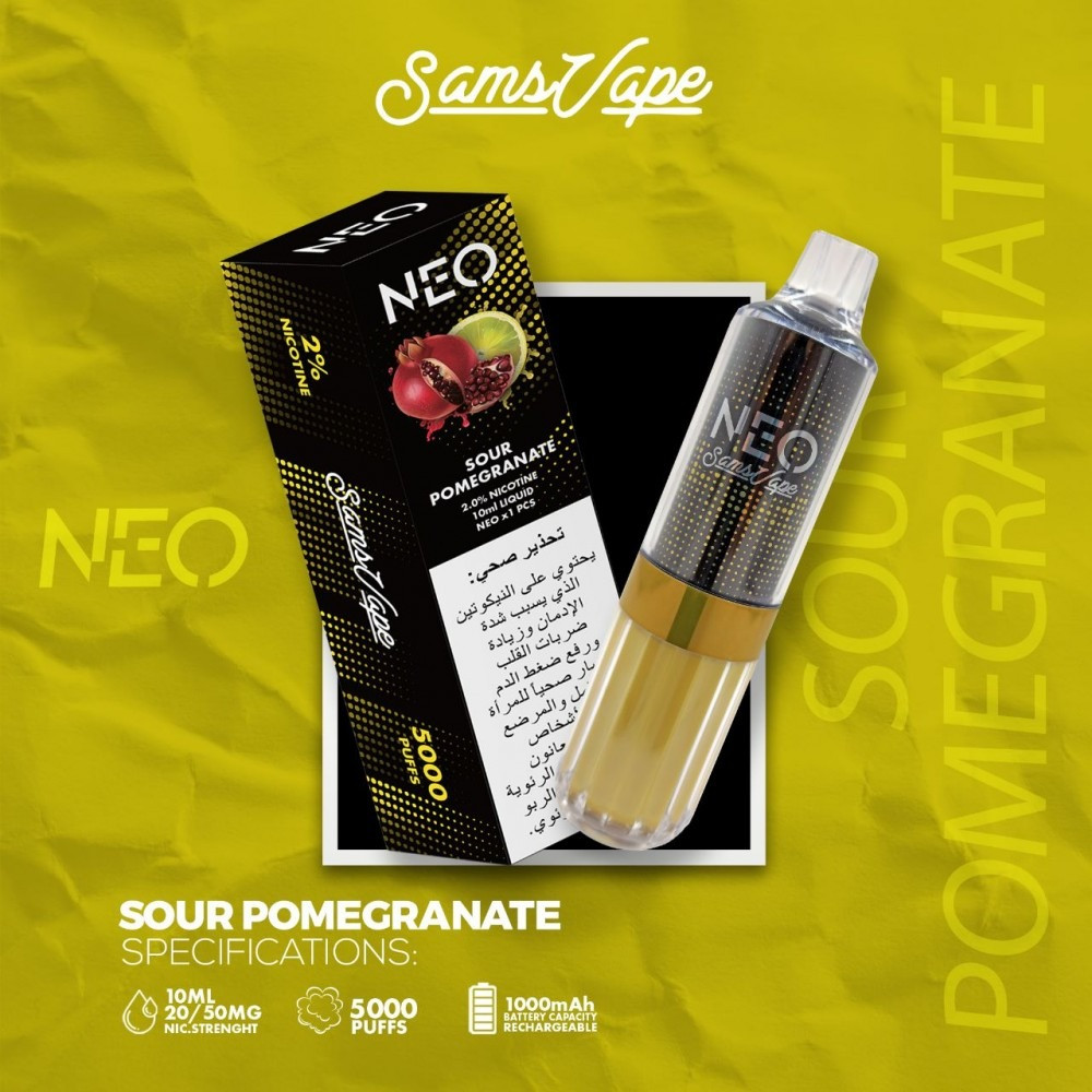 vape mods for flavor customization NEO Sour pomegranate Disposable SamsVape 5000 Puff - Vape Saudi Arabia -  Original Devices Flavors
