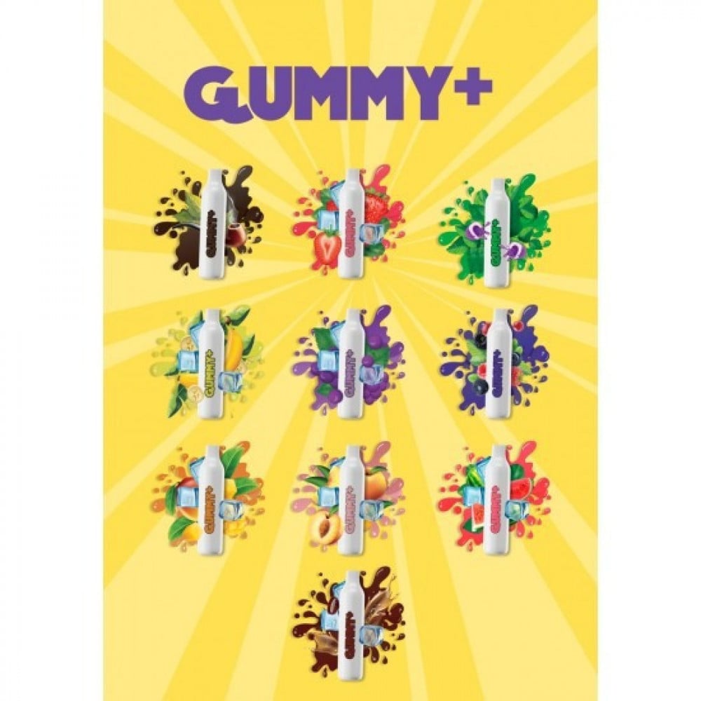 Ergonomics سحبة جاهزة قمي بلس بطيخ بارد ايس 2200 موشة Gummy Plus Watermelon ICE Disposable 2200 Puff