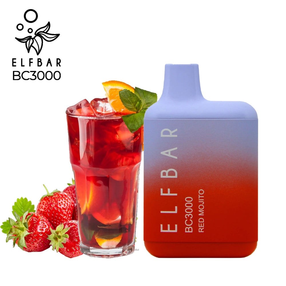 تصميم مريح في اليد سحبة الف بار 5000 موشة موهيتو احمر Elf Bar BC5000 puff Disposable red mojito