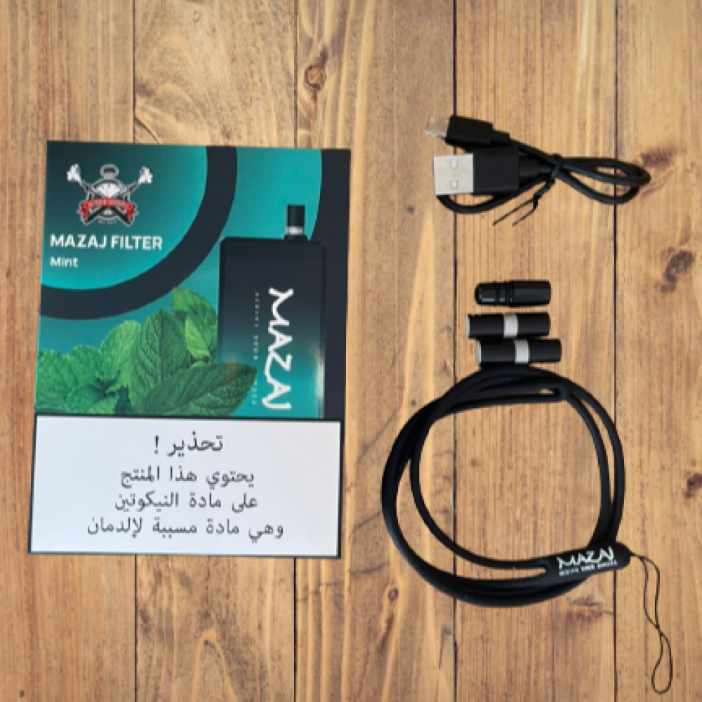 خفيف وسهل الحمل سحبة مزاج فلتر 6500 موشة نعناع Mazaj Filter 6500 Puff Mint