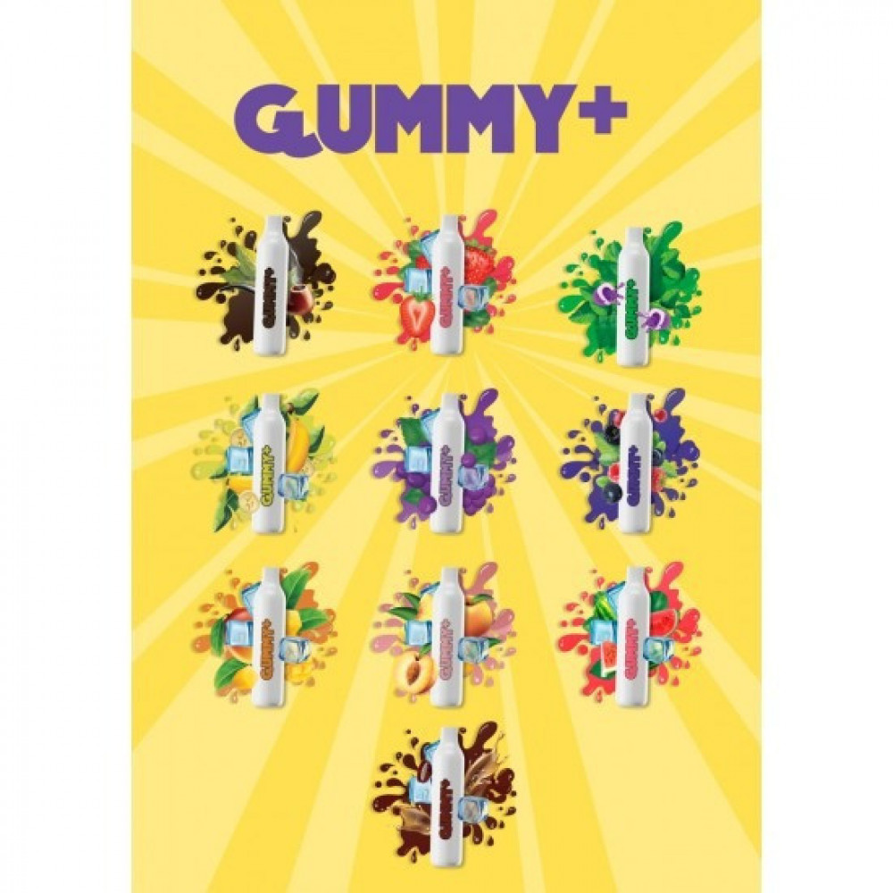 Ergonomics سحبة جاهزة قمي بلس موز بارد ايس 2200 موشة Gummy Plus Banana ICE Disposable 2200 Puff