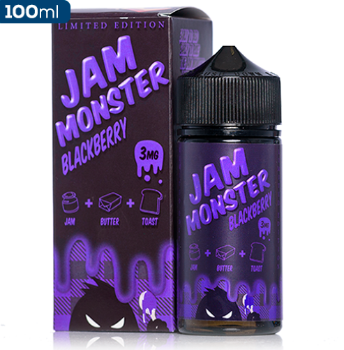 تصميم مريح في اليد نكهة جام مونستر مربى توت اسود - JAM MONSTER Blackberry - 100ml