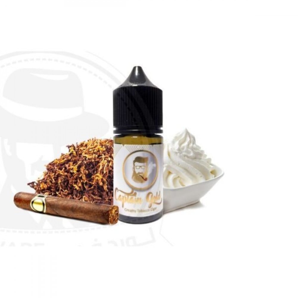 عمر بطارية طويل نكهة كابتن قولد كريمة توباكو سيجار سولت نيكوتين Captain gold Creamy Tobacco Cigar Salt