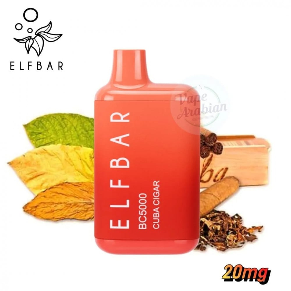تصميم مريح في اليد سحبة الف بار 5000 موشة سيحار كوبي Elf Bar BC5000 puff Disposable Cuba cigar