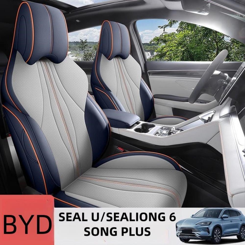 HHCVLUZI Car Seat Cover Sets For BYD Seal U DM-i 2023 2024 2025,5-Seater All-Weather Breathable Front Rear Car Seat Cloth Protective Cover Interior