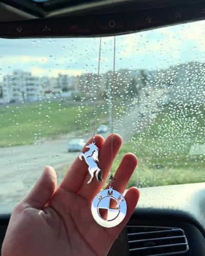 تعليقة سيارة شكل BMW مع الخيل