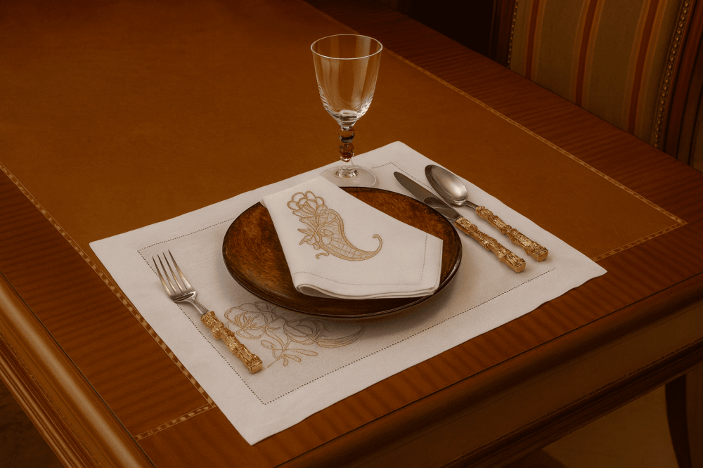 Embroidered Table Linen Set – Premium Linen