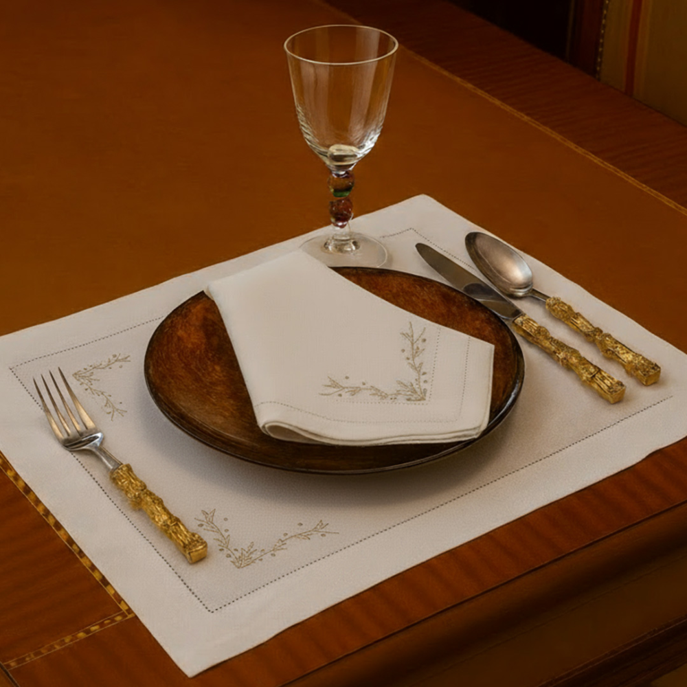 Embroidered Table Linen Set – Premium Linen